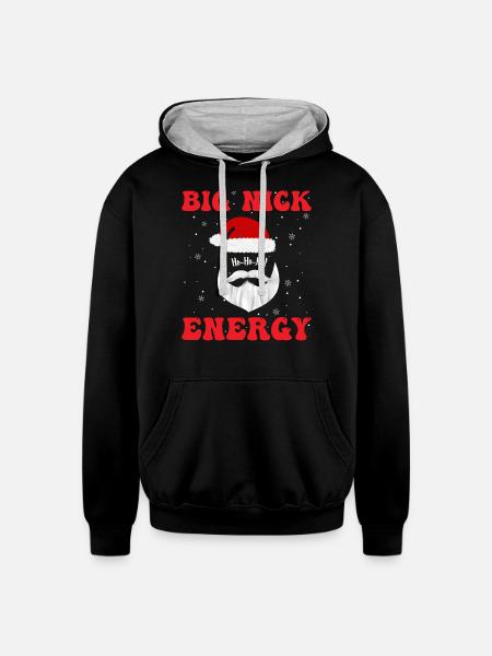 Big nick energy - Unisex Contrast Hoodie - black/heather gray