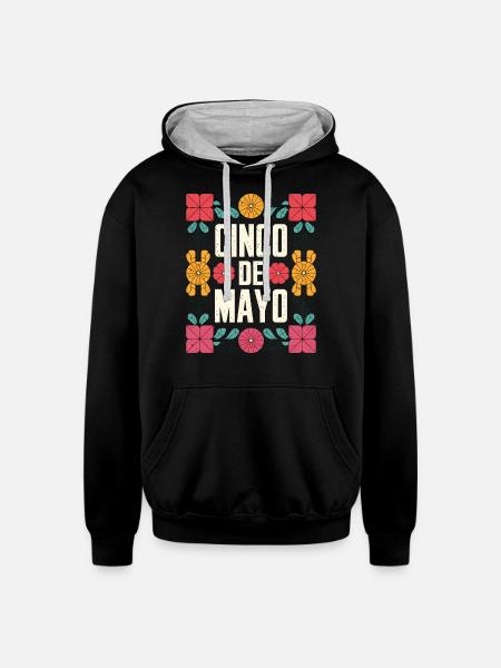 Cinco De Mayo Mexican - Unisex Contrast Hoodie - black/heather gray