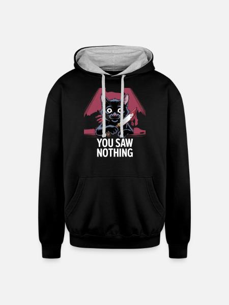 You Saw Nothing - Unisex Contrast Hoodie - black/heather gray