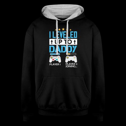 I Leveled Up To Daddy - Unisex Contrast Hoodie