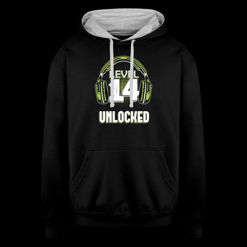 Level 14 Unlocked Tee - Unisex Contrast Hoodie