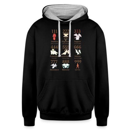 Mystic Angel Numbers Spiritual Symbols on Gildan - Unisex Contrast Hoodie