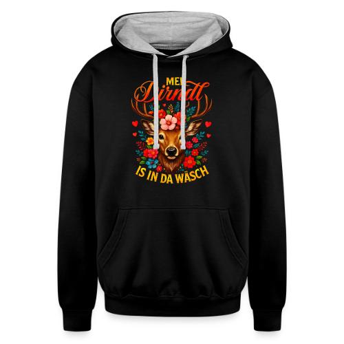 Mei Dirndl is in da Wäsch - Unisex Contrast Hoodie
