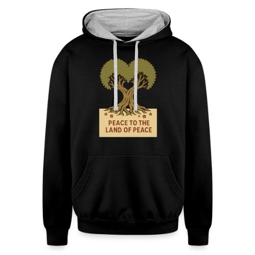 Peace To The Land Of Peace Tree Heart - Unisex Contrast Hoodie