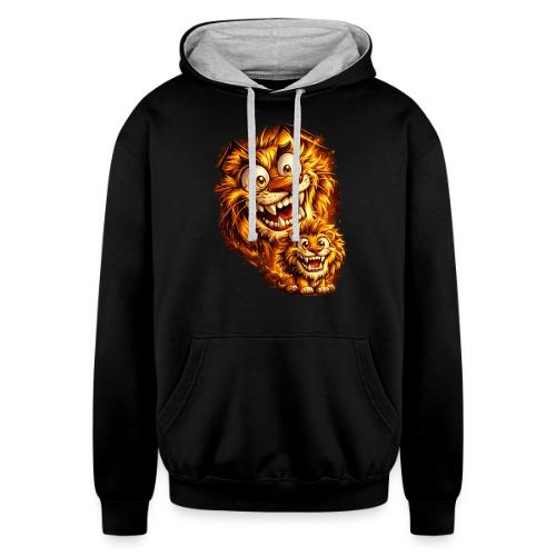 Crazy Double Lion Streetwear - Unisex Contrast Hoodie