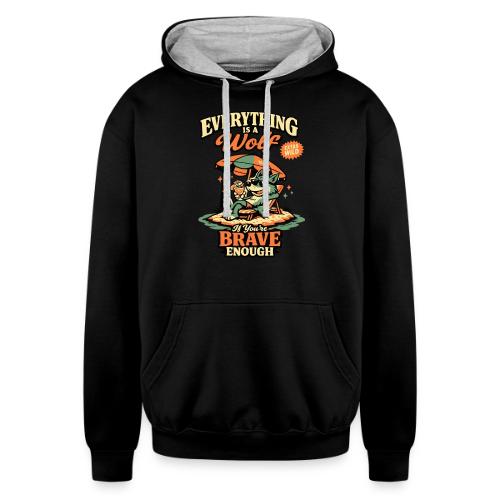 Everything Is A Wolf – Retro Chill - Unisex Contrast Hoodie