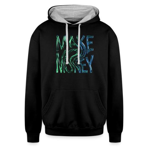 Make Money Neon 3D - Unisex Contrast Hoodie