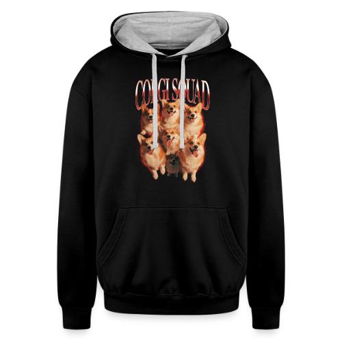 Corgi Squad Funny Dog Lover Vintage Shirt - Unisex Contrast Hoodie