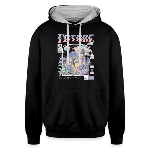 Future Nature Retro-Futuristic - Unisex Contrast Hoodie