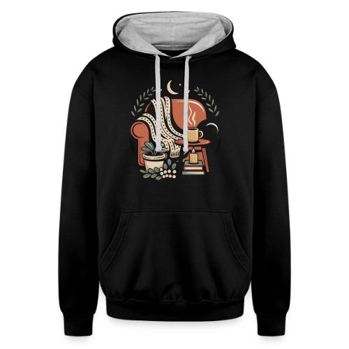 Moonlit Cozy Night Recliner - Unisex Contrast Hoodie