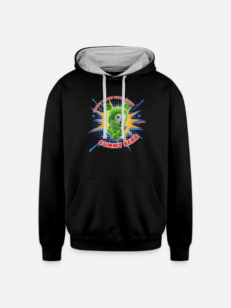Funny Lucky Gummy Bear - Unisex Contrast Hoodie - black/heather gray