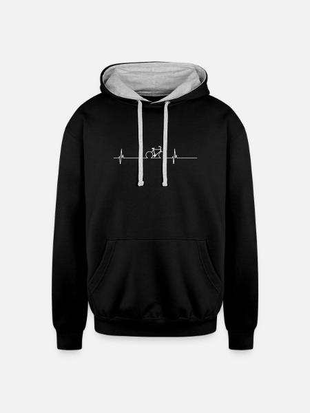 Cycling Cardio - Unisex Contrast Hoodie - black/heather gray