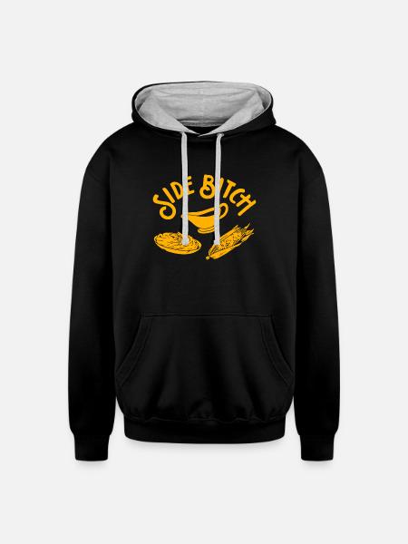 Side Bitch - Unisex Contrast Hoodie - black/heather gray