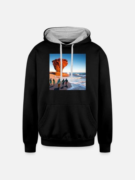 South Bay Shores - Unisex Contrast Hoodie - black/heather gray