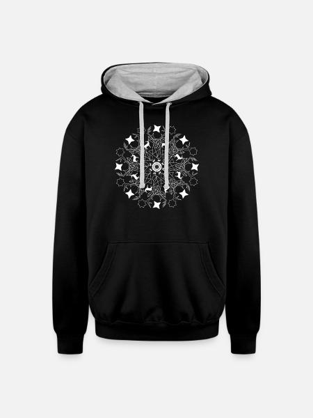 Polygon Deer Zooflake - Unisex Contrast Hoodie - black/heather gray