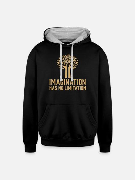 Imagination Has No Limitation - Unisex Contrast Hoodie - black/heather gray