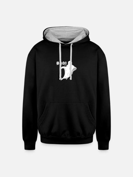BOO - Unisex Contrast Hoodie - black/heather gray