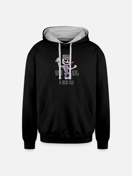 Piston design - Unisex Contrast Hoodie - black/heather gray