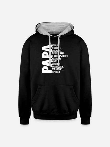 Best Papa - Unisex Contrast Hoodie - black/heather gray