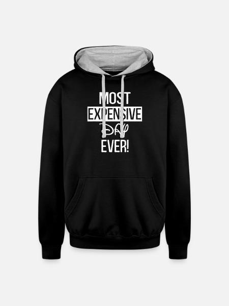 Most Expensive Day Ever - Unisex Contrast Hoodie - black/heather gray