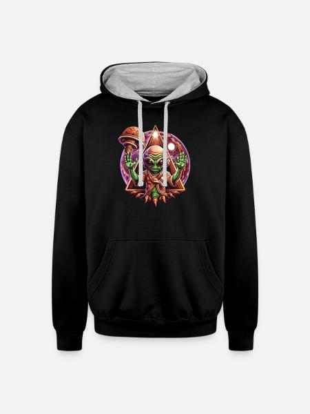 IlluminET19 - Unisex Contrast Hoodie - black/heather gray