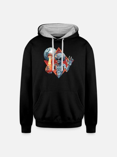 IlluminET101 - Unisex Contrast Hoodie - black/heather gray