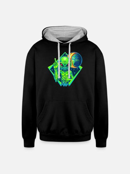 IlluminET122 - Unisex Contrast Hoodie - black/heather gray