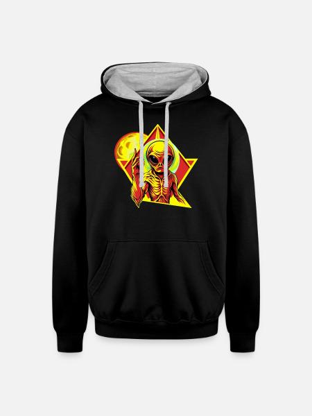 IlluminET150 - Unisex Contrast Hoodie - black/heather gray