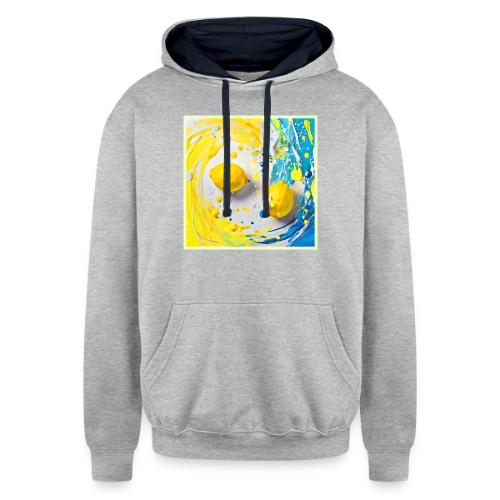 Lemons in a Splash - Unisex Contrast Hoodie