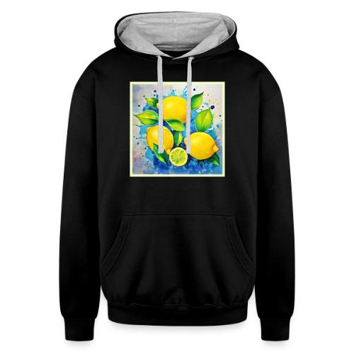 Lemons Splash of Color - Unisex Contrast Hoodie