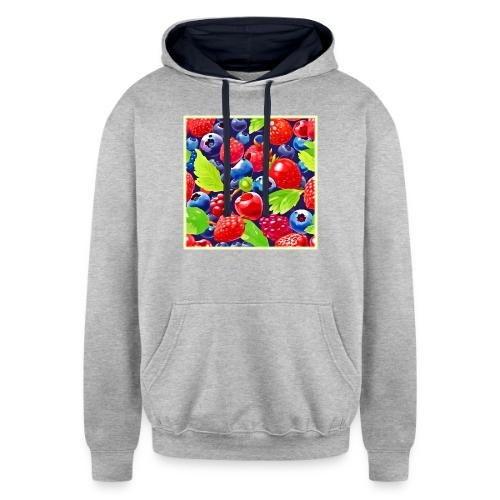 Summer Berry Medley - Unisex Contrast Hoodie