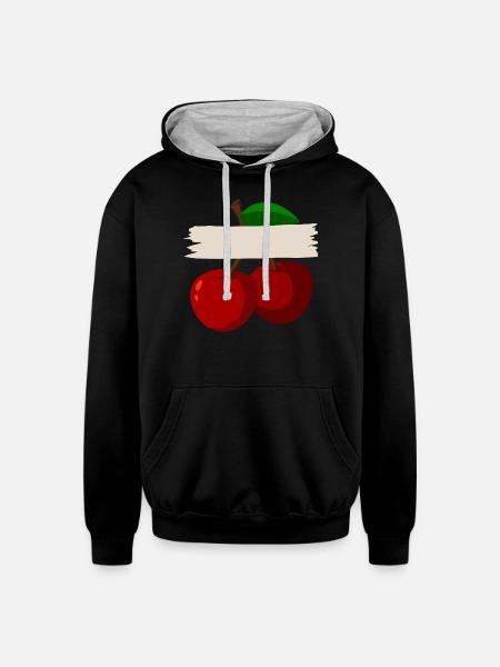 Cherry - Unisex Contrast Hoodie - black/heather gray
