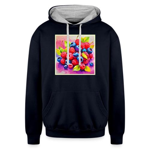 Colorful Berry Feast - Unisex Contrast Hoodie