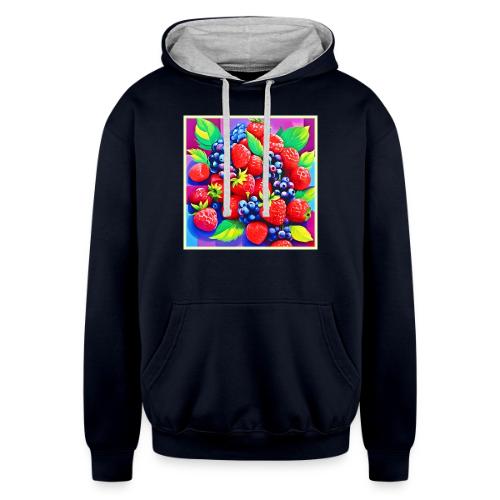 Fresh Berry Bounty - Unisex Contrast Hoodie