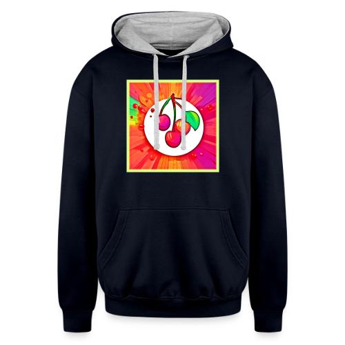 Cherry Pop Art Burst - Unisex Contrast Hoodie