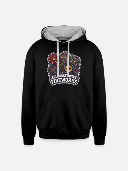 Lunar New Year Joy - Unisex Contrast Hoodie - black/heather gray