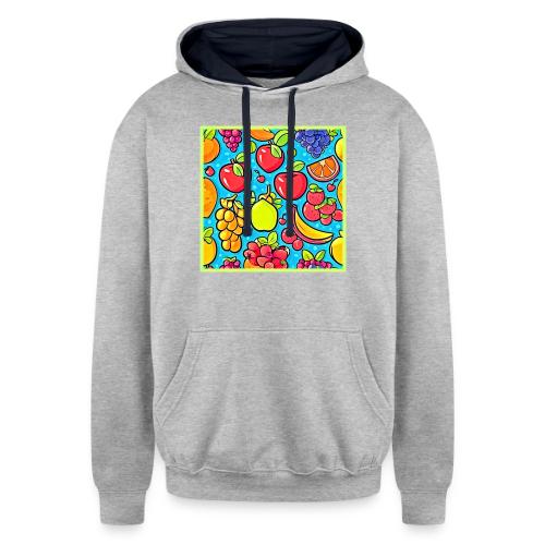 Fruitful Pattern Design - Unisex Contrast Hoodie