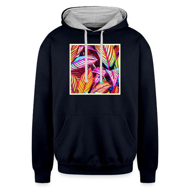 Striped Neon Leaves Design