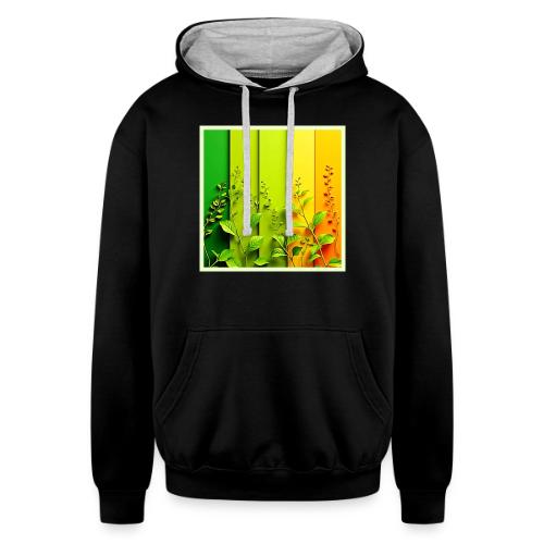 Modern Color Block Nature - Unisex Contrast Hoodie
