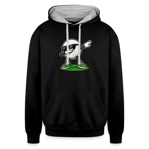 Golf Ball Dab Graphic Tee | Fun & Trendy Design - Unisex Contrast Hoodie