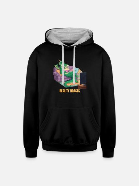Reality Roasts - Unisex Contrast Hoodie - black/heather gray