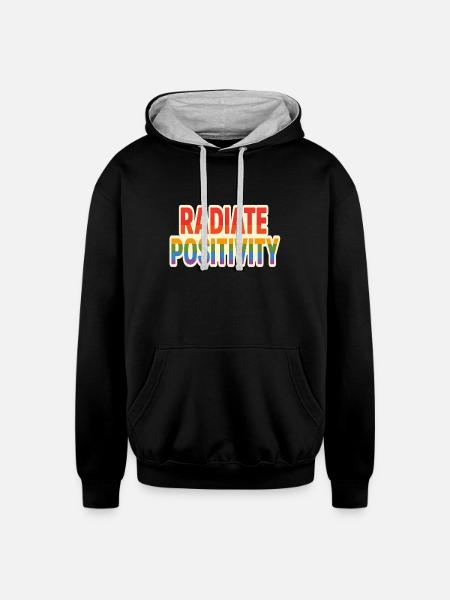 Radiate Positivity - Unisex Contrast Hoodie - black/heather gray