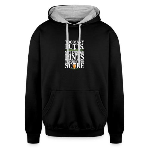 Golf T-Shirt | Too Many Putts, Not Enough Pints - Unisex Contrast Hoodie