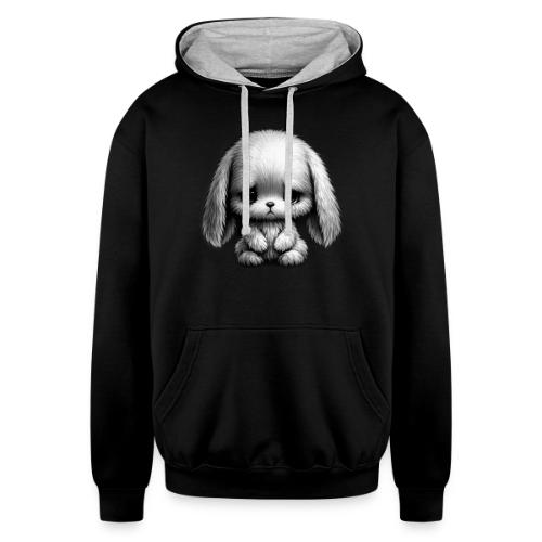 Sad Puppy Meme with Puppy Standing - Unisex Contrast Hoodie