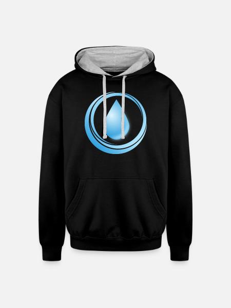 Water - Unisex Contrast Hoodie - black/heather gray