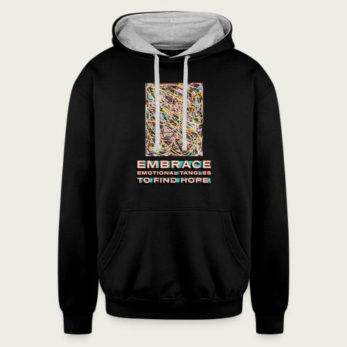 Recovery Mantra for Emotional Tangles - Unisex Contrast Hoodie