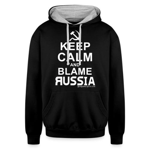 Keep Calm and Blame Russia (white) - Unisex Contrast Hoodie