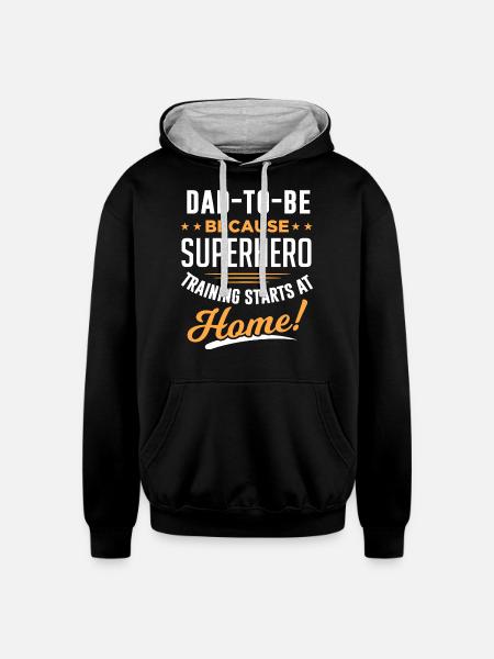 Dad Dad ToBe Because - Unisex Contrast Hoodie - black/heather gray