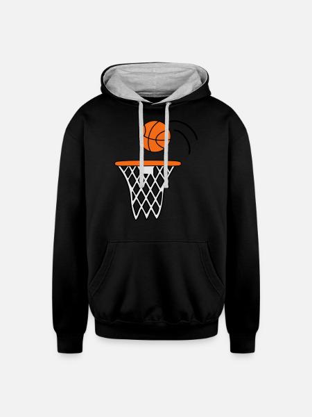 Basketball - Unisex Contrast Hoodie - black/heather gray