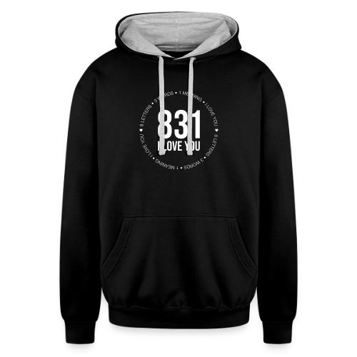 831 I Love You Ho'oponopono Energy Clearing Tool - Unisex Contrast Hoodie